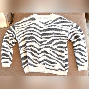 Womans Zebra SIZE Large Sweater